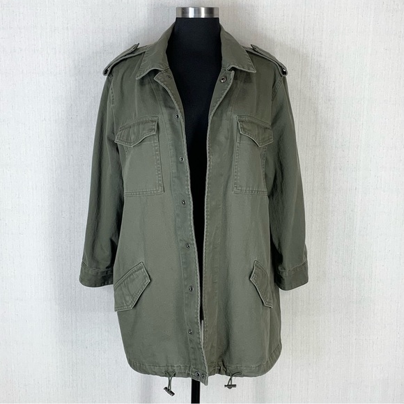 Who What‎ Wear~Women's Army Green Cotton Military/Utility/Field Jacket~Sz L - Picture 2 of 15